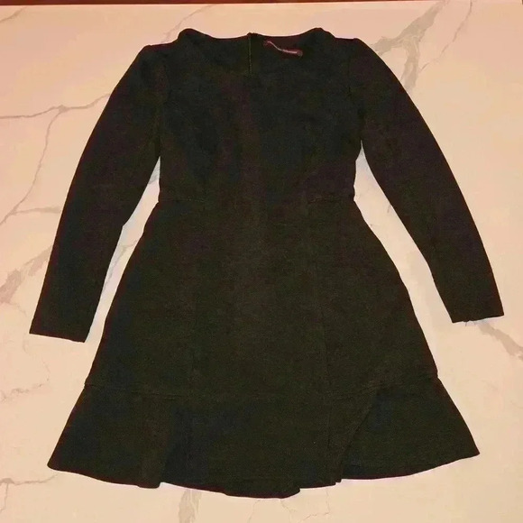 Comptoir Des Cotonniers Long Sleeve Stretch Ruffle Mini Dress Gray Size Small - Picture 3 of 10